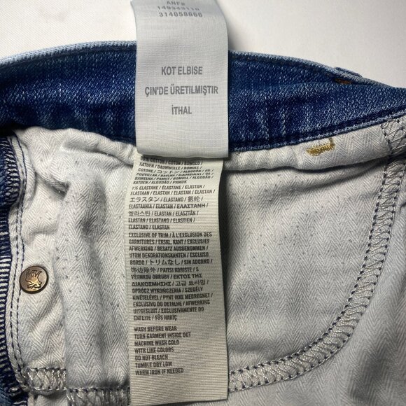 VTG Abercrombie Fitch Womens 10 Distressed LowRise Booty Shorts Thrashed Jeans - Picture 9 of 15